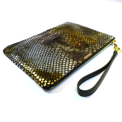 Metallic Snake Zip Pouch